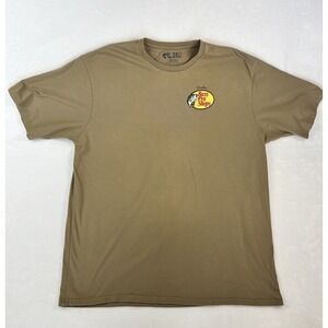 Bass Pro Shops Double Sided T Shirt Men 2XL Graphic Tan Short Sleeve‎ Crew Neck